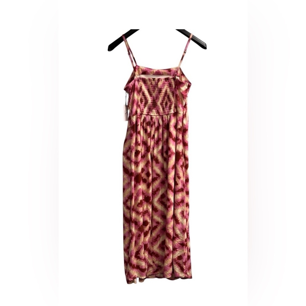 Japna Dress Womens M Pink Tie Dye Smocked Maxi Rayon Beach Boho Hippie Vacation - Picture 2 of 2